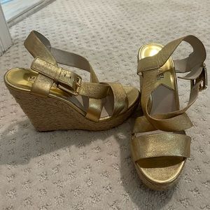 Michael Kors gold wedges!